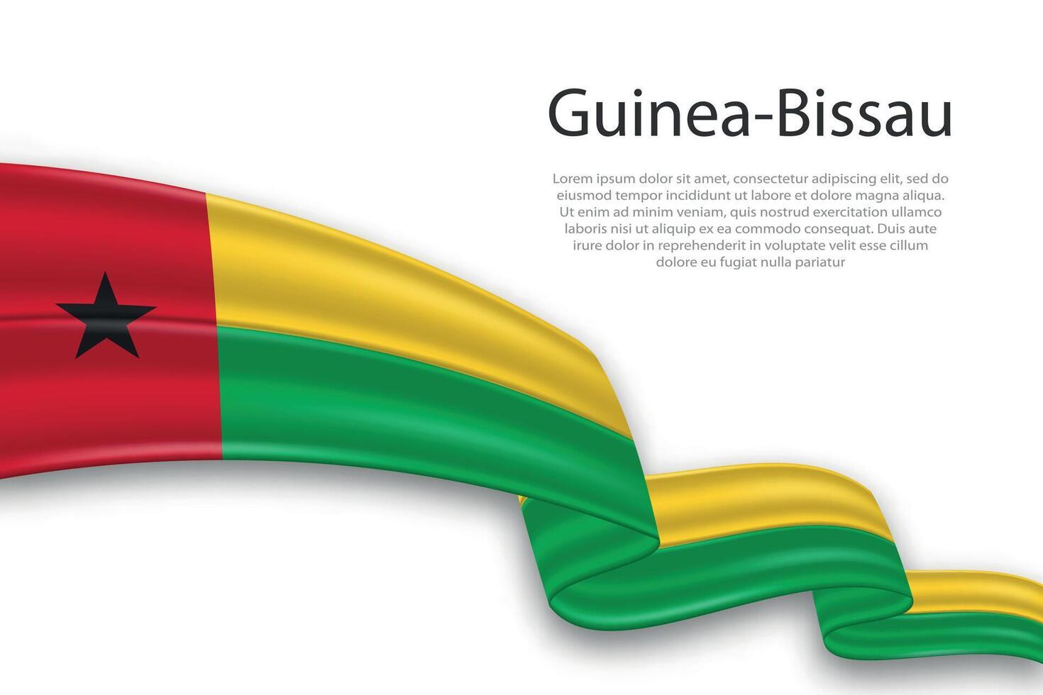 abstrait ondulé drapeau de guinée-bissau sur blanc Contexte vecteur