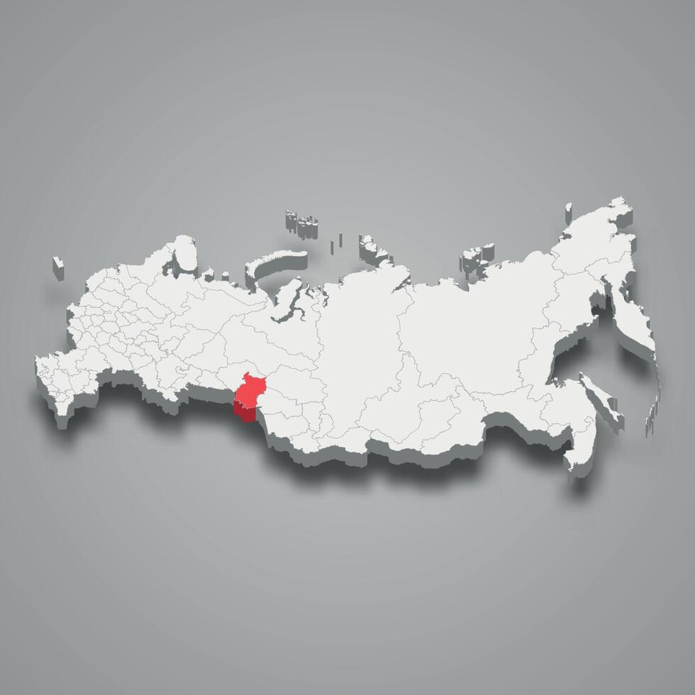 Omsk Région emplacement dans Russie 3d carte vecteur