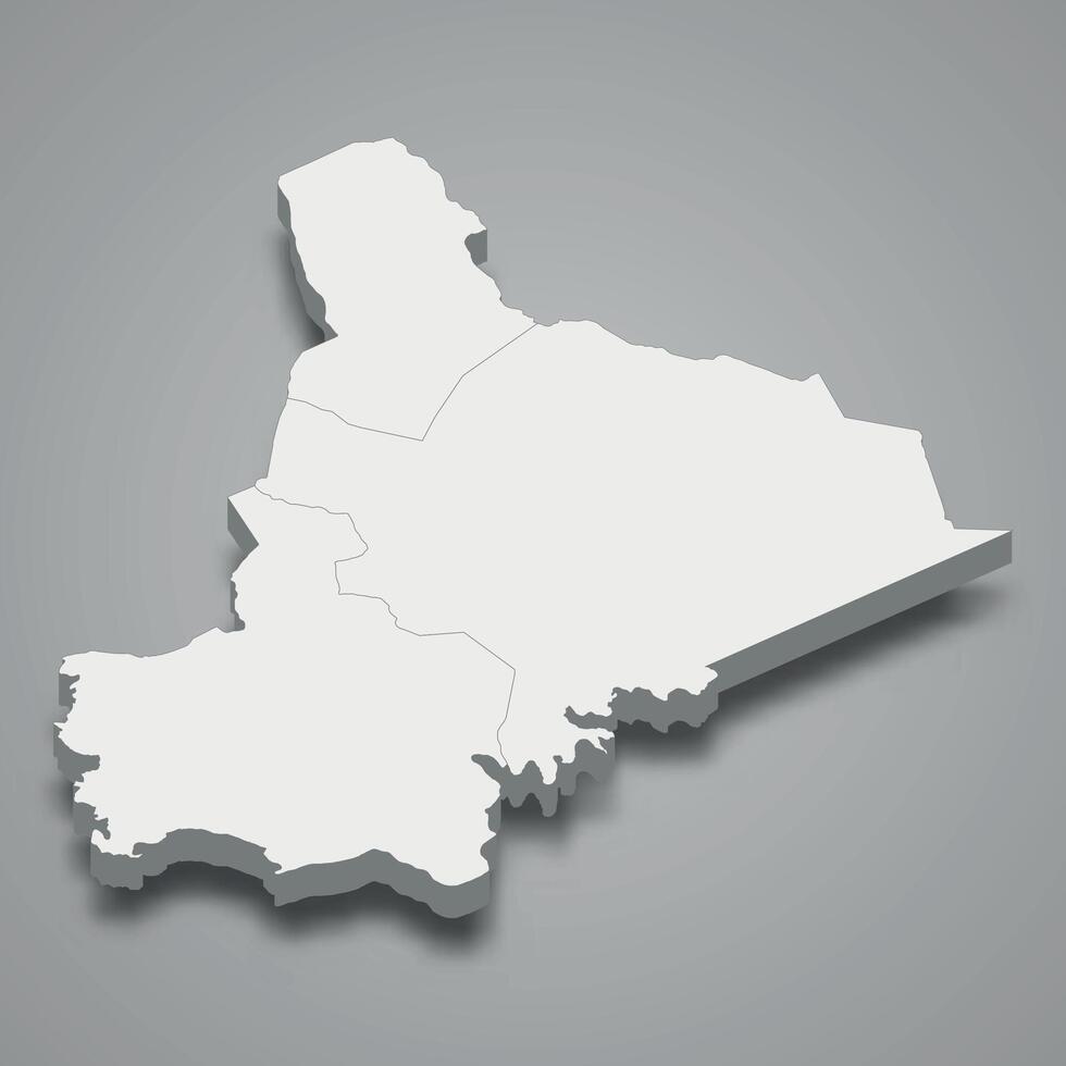 3d isométrique carte de n'zi est Région de Ivoire côte vecteur