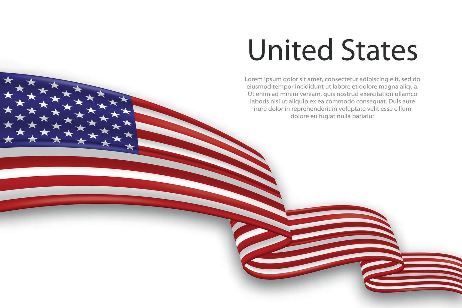 abstrait ondulé drapeau de uni États sur blanc Contexte vecteur