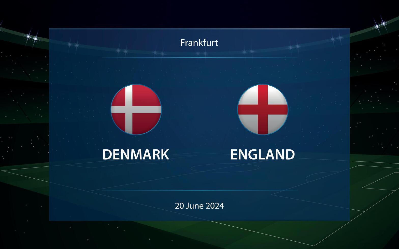 Danemark contre Angleterre. L'Europe  Football tournoi 2024 vecteur