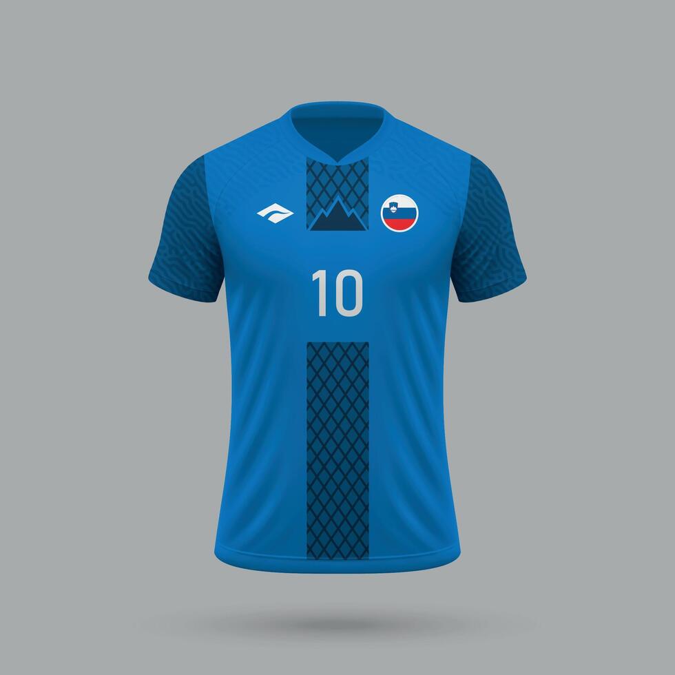 3d réaliste football Jersey slovénie nationale équipe 2024 vecteur