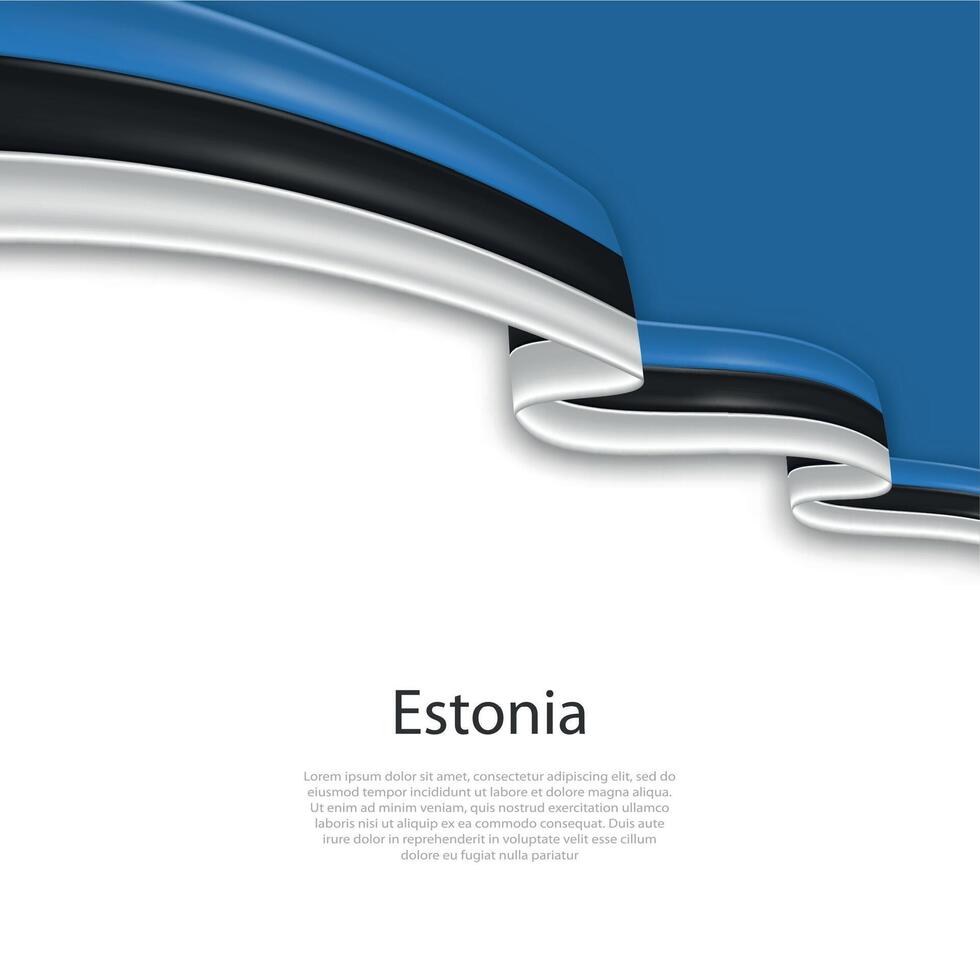 agitant ruban avec drapeau de Estonie vecteur