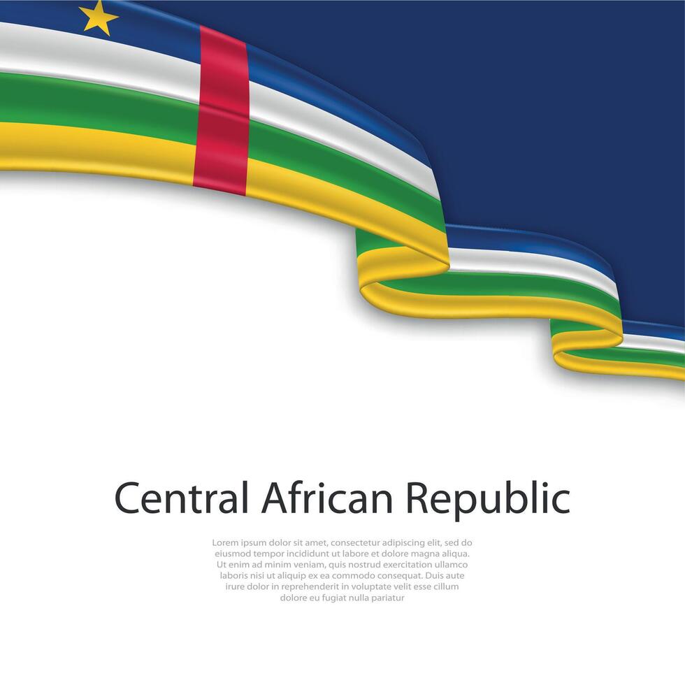 agitant ruban avec drapeau de central africain république vecteur