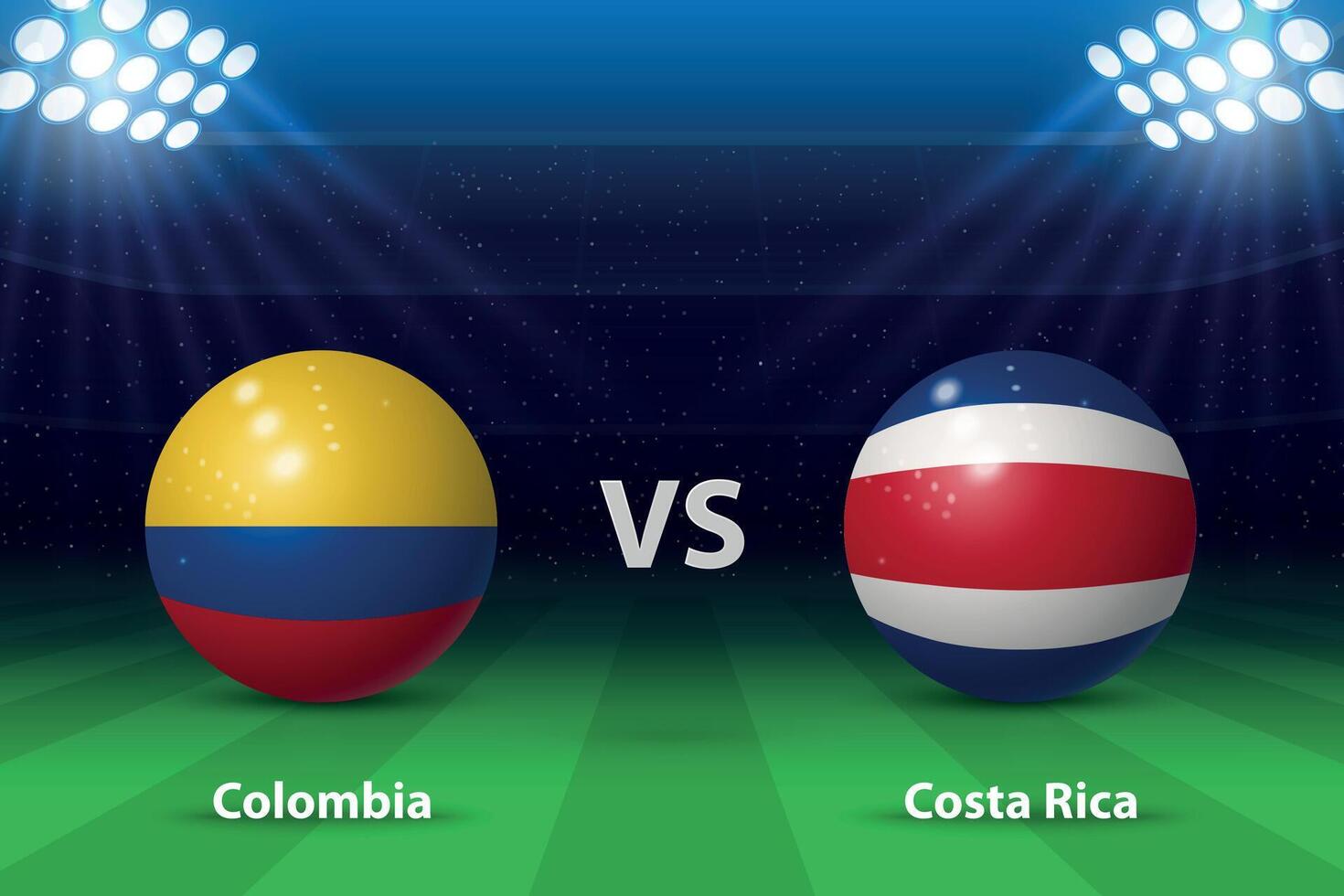 Colombie contre costa rica. Amérique football tournoi 2024 vecteur