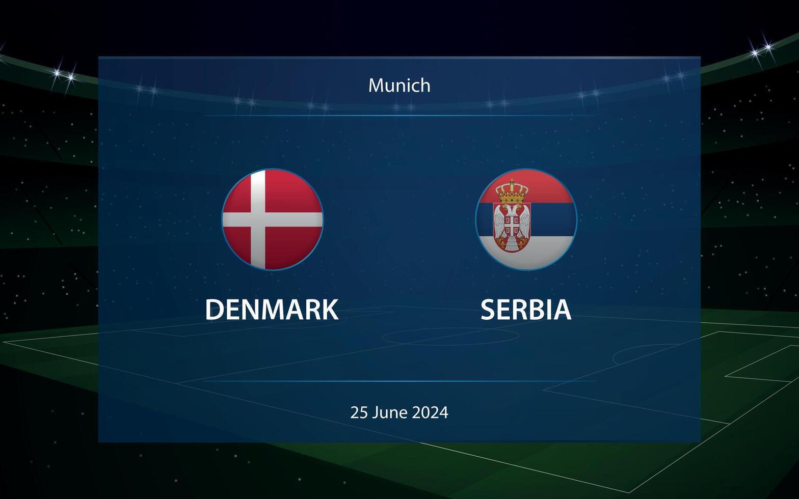 Danemark contre Serbie. L'Europe  Football tournoi 2024 vecteur