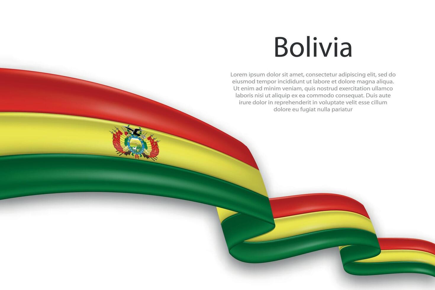 abstrait ondulé drapeau de Bolivie sur blanc Contexte vecteur