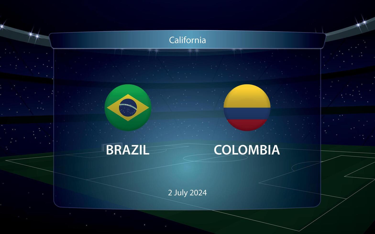 Brésil contre Colombie. Amérique football tournoi 2024 vecteur