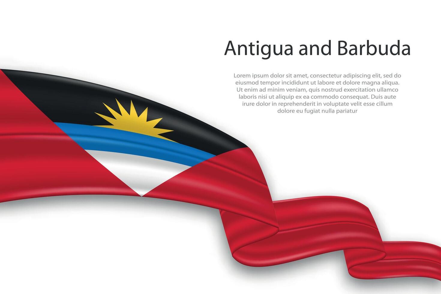 abstrait ondulé drapeau de antigua et Barbuda sur blanc Contexte vecteur