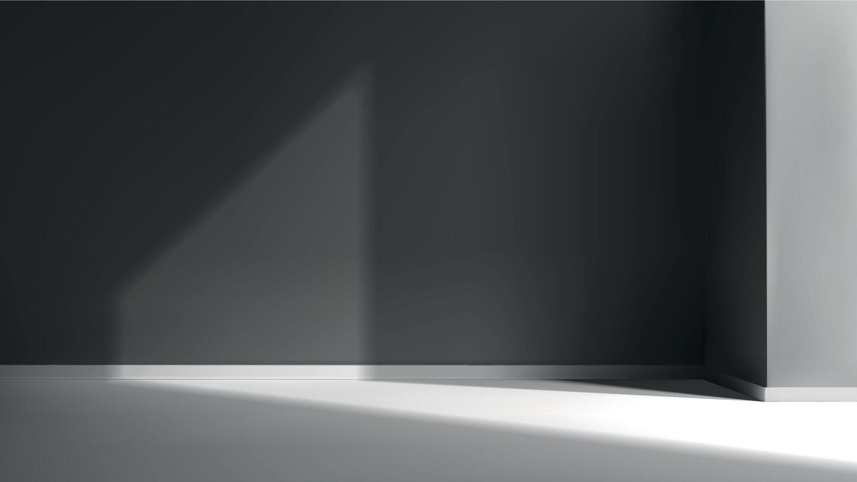 vide studio pièce Contexte avec lumière ombre sur mur. vecteur