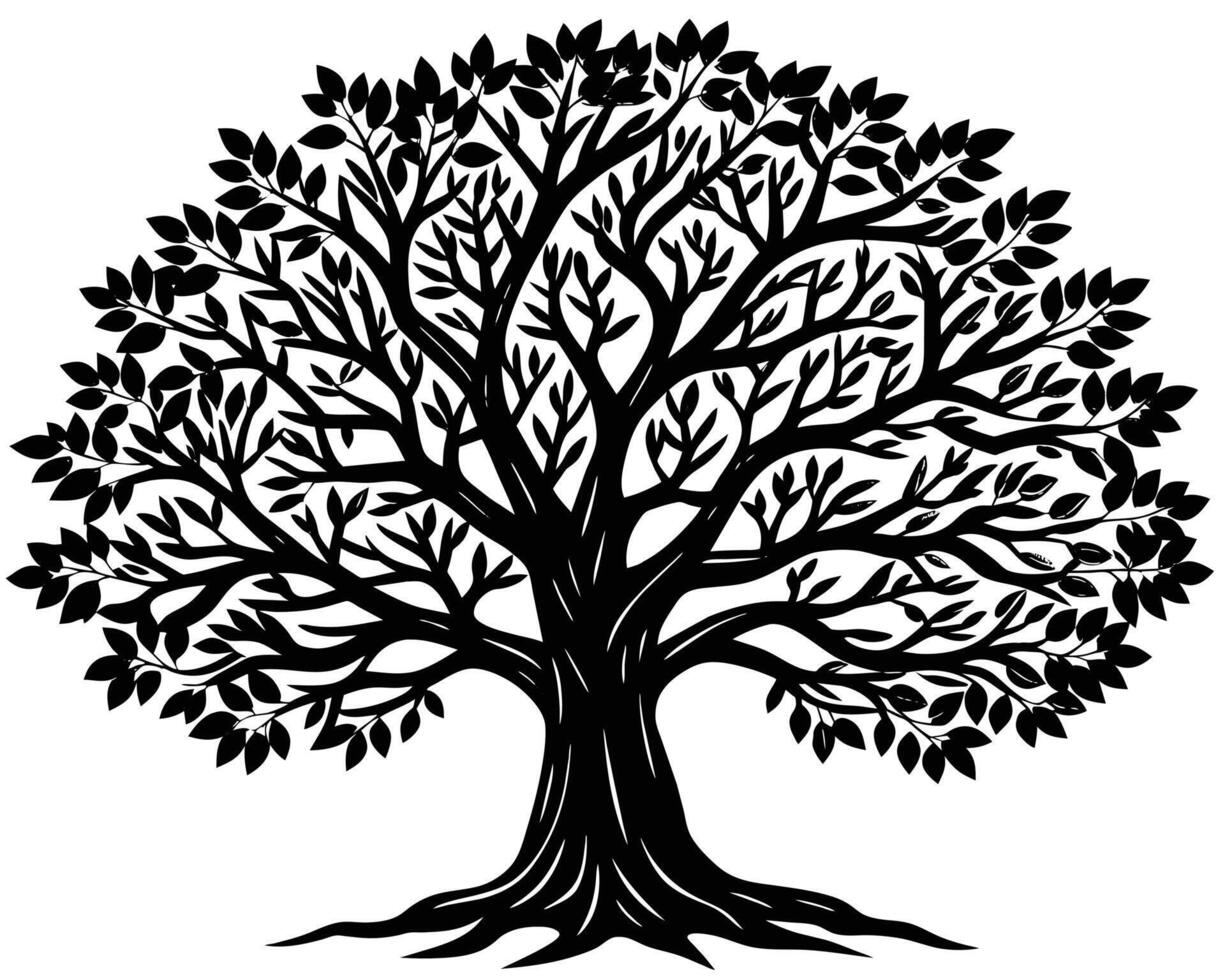 arbre silhouette icône illustration vecteur