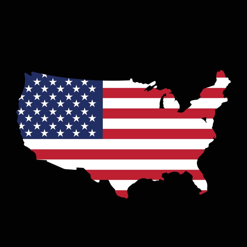 américain carte avec drapeau conception illustration vecteur