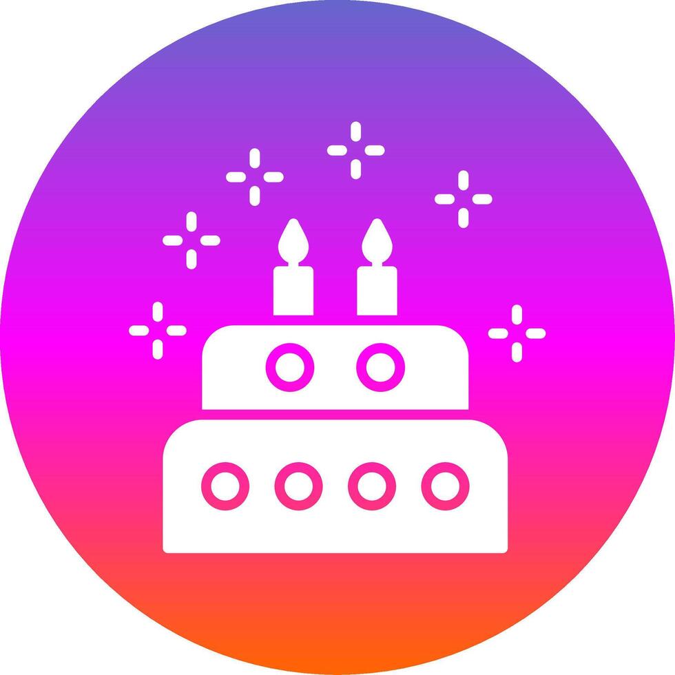 gâteau glyphe pente cercle icône conception vecteur