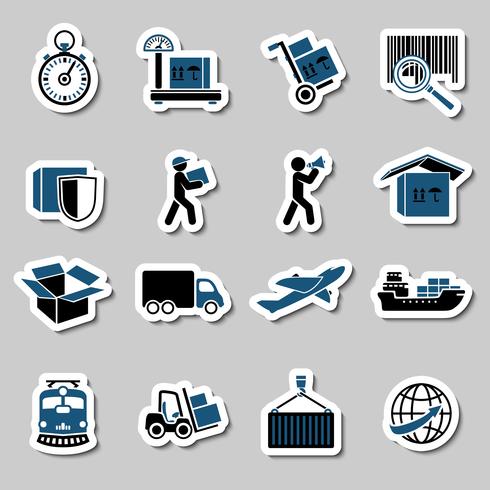 Collection de stickers pour services de transport vecteur