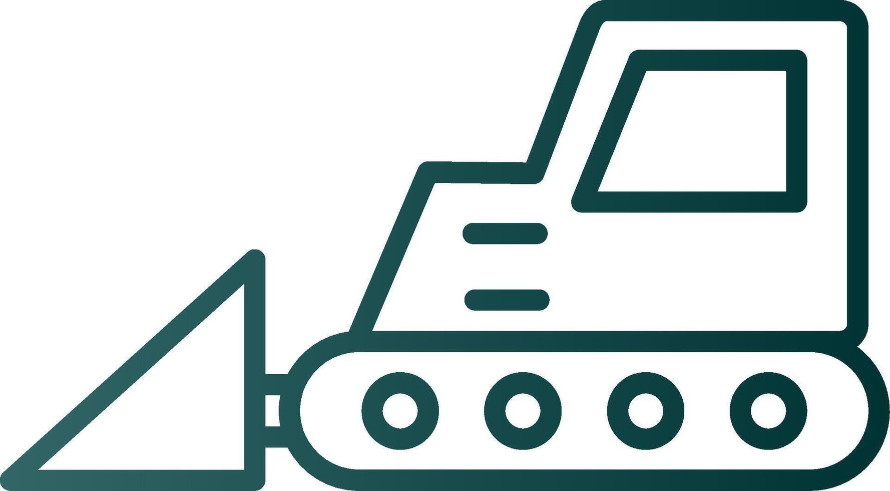 icône de dégradé de ligne de bulldozer vecteur