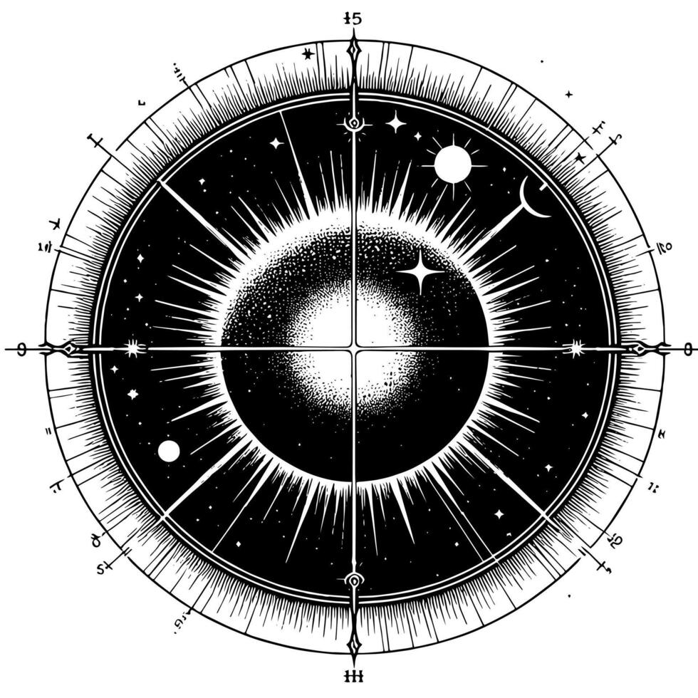 noir et blanc illustration de le Soleil vecteur