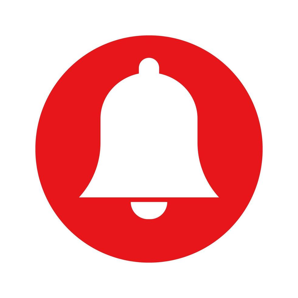 rouge cloche icône. rappel ou notification. alerte. vecteur