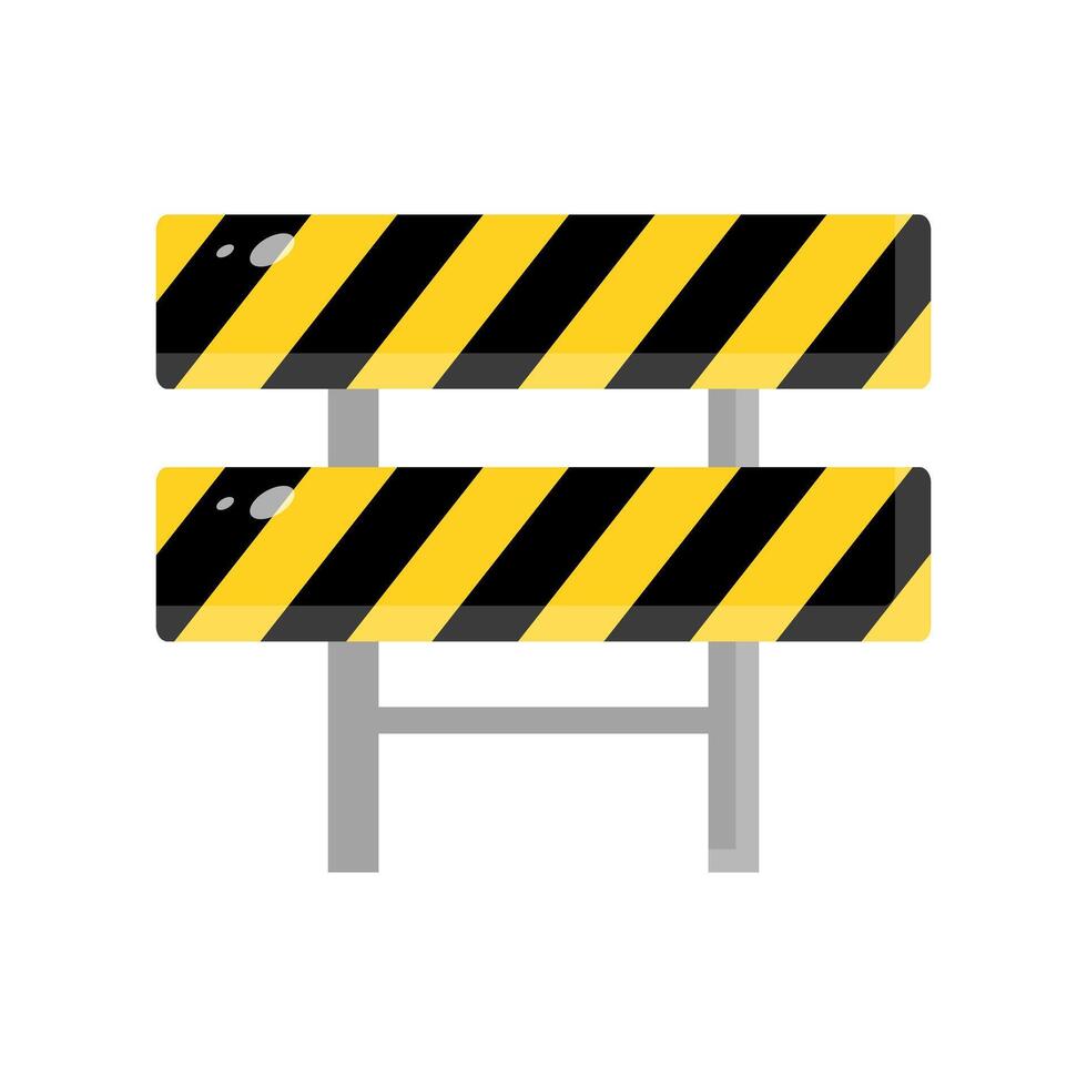 plat conception construction barricade icône. pendant construction. vecteur