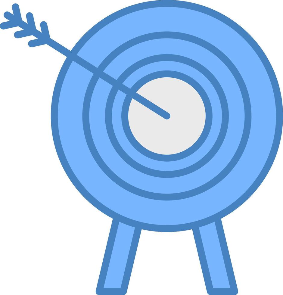objectif ligne rempli bleu icône vecteur