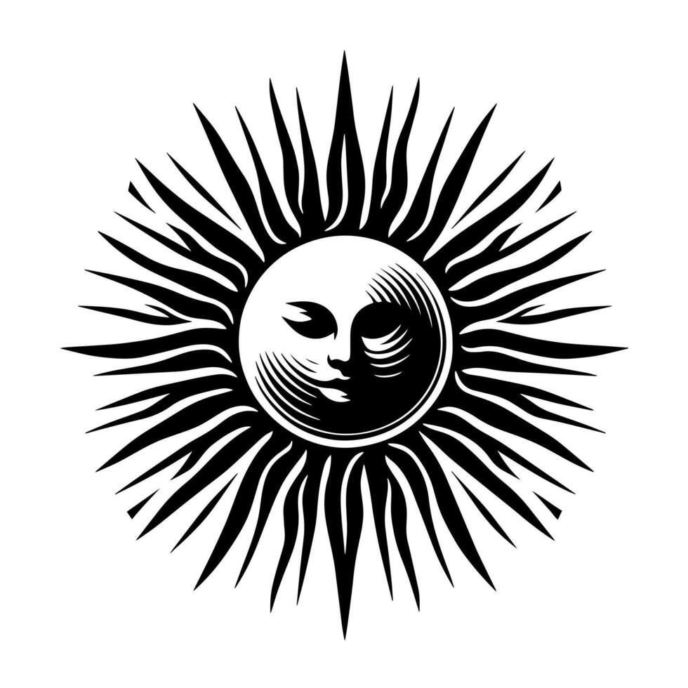 noir et blanc illustration de le Soleil vecteur