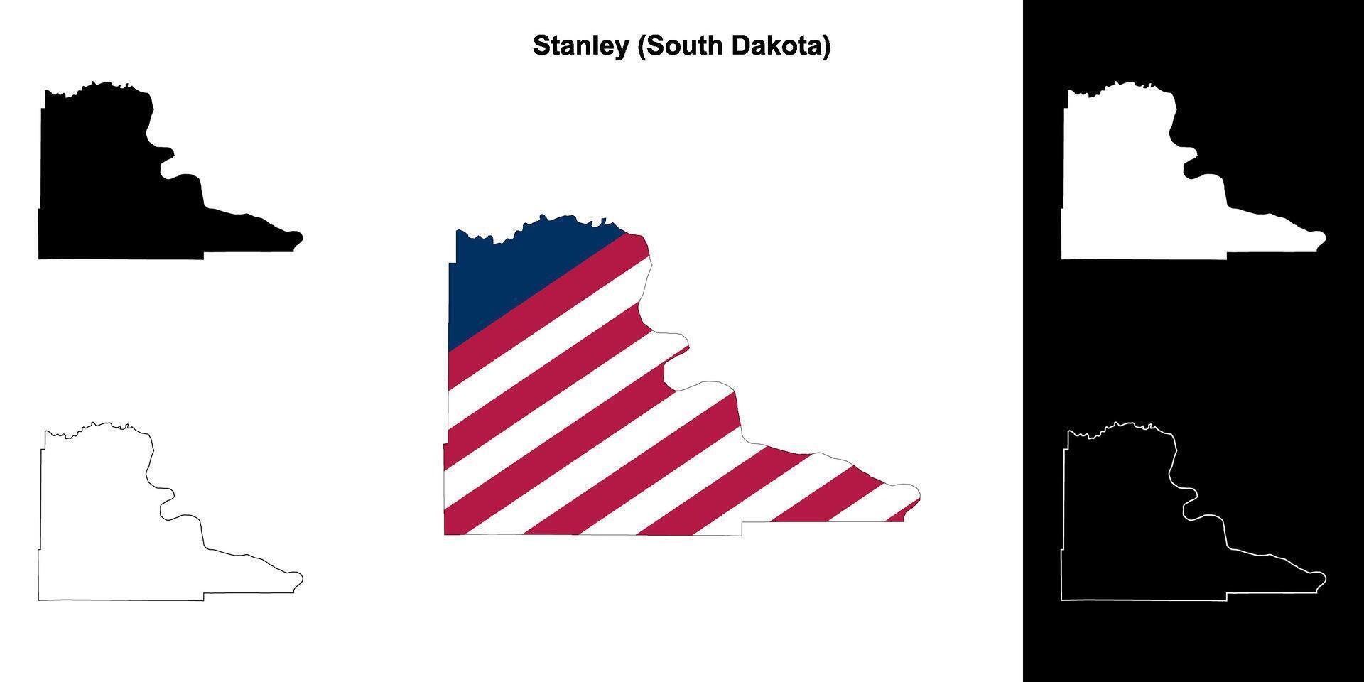 Stanley comté, Sud Dakota contour carte ensemble vecteur