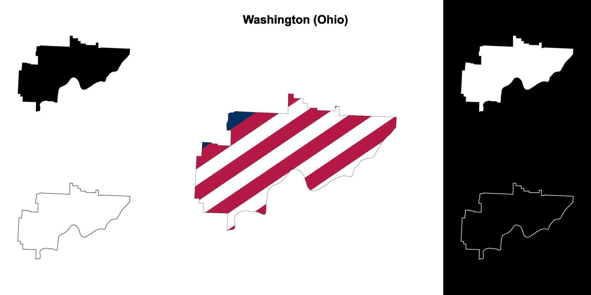 Washington comté, Ohio contour carte ensemble vecteur