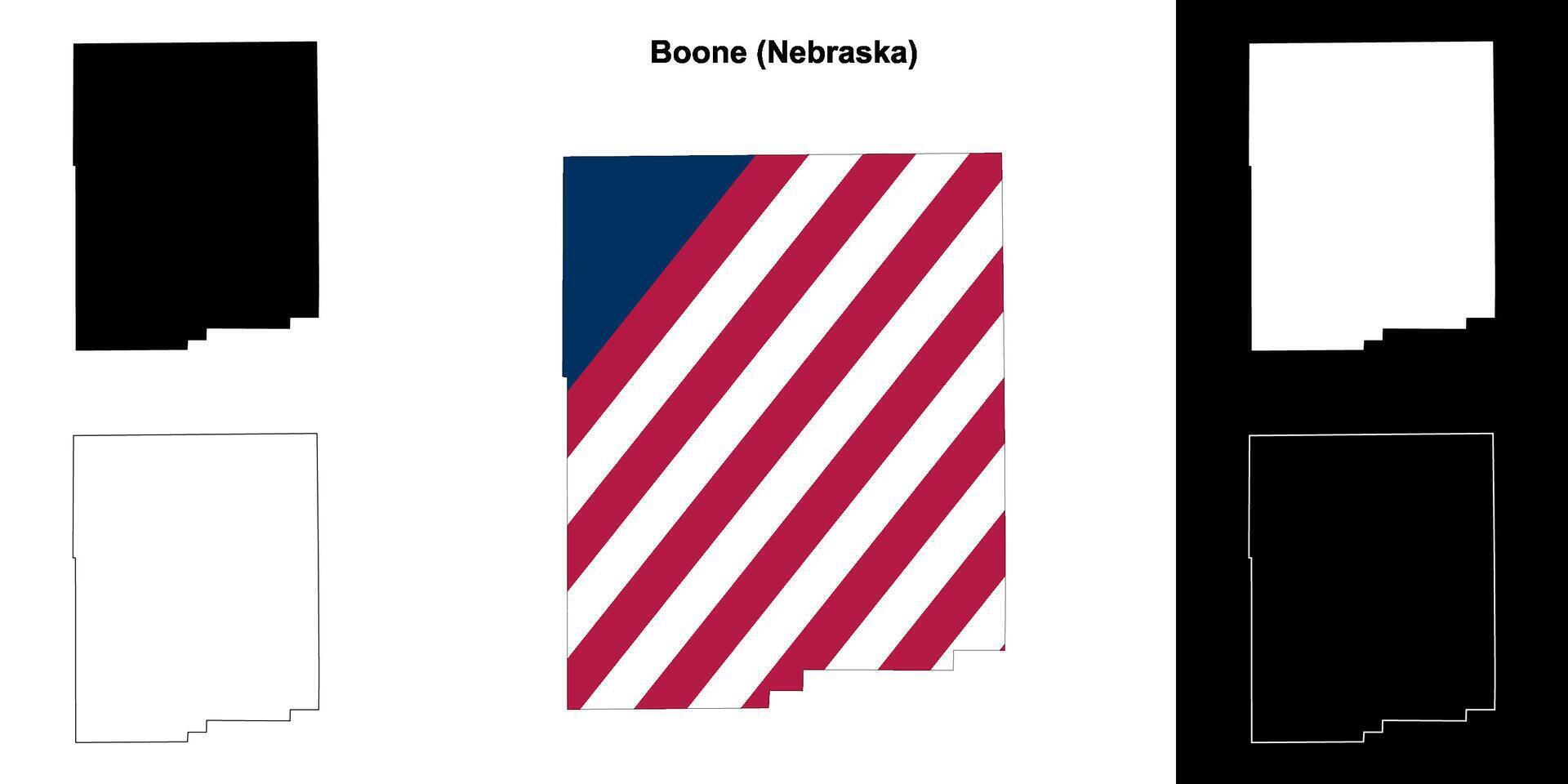 boone comté, Nebraska contour carte ensemble vecteur