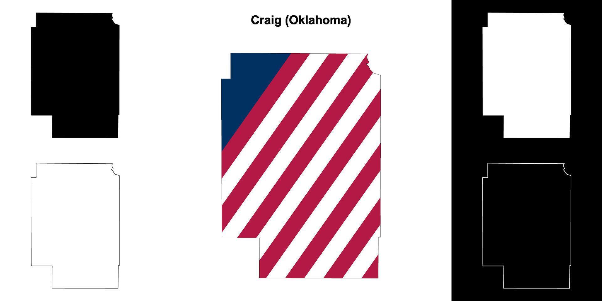 Craig comté, Oklahoma contour carte ensemble vecteur