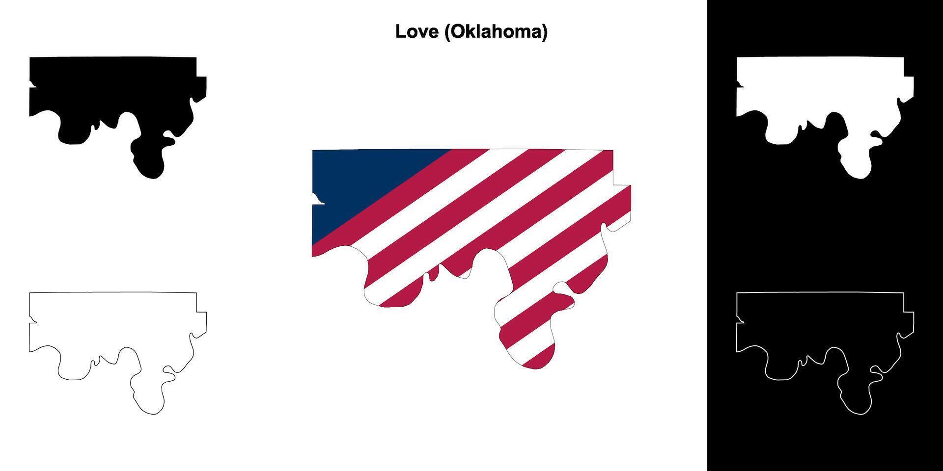 l'amour comté, Oklahoma contour carte ensemble vecteur
