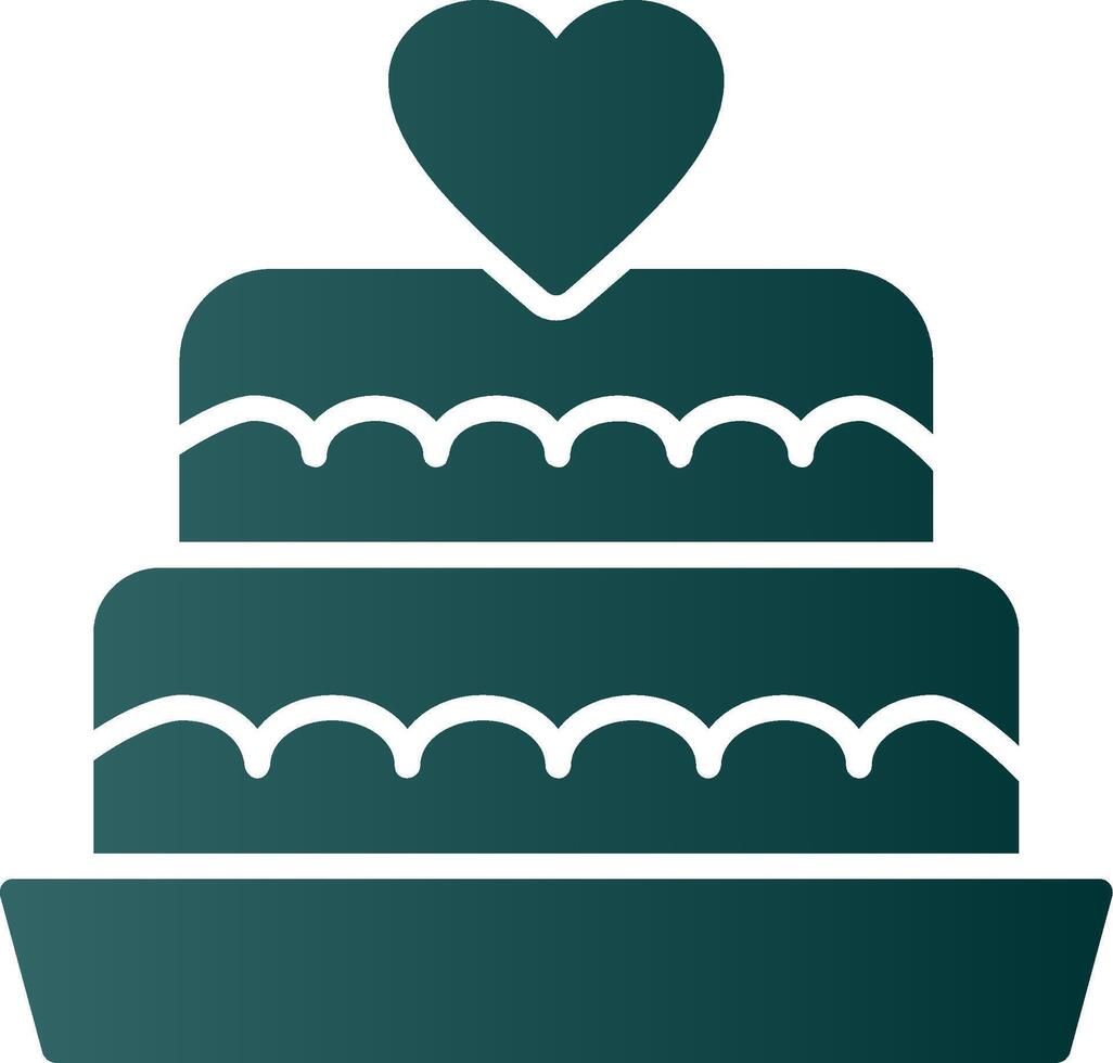 icône de dégradé de glyphe de gâteau de mariage vecteur