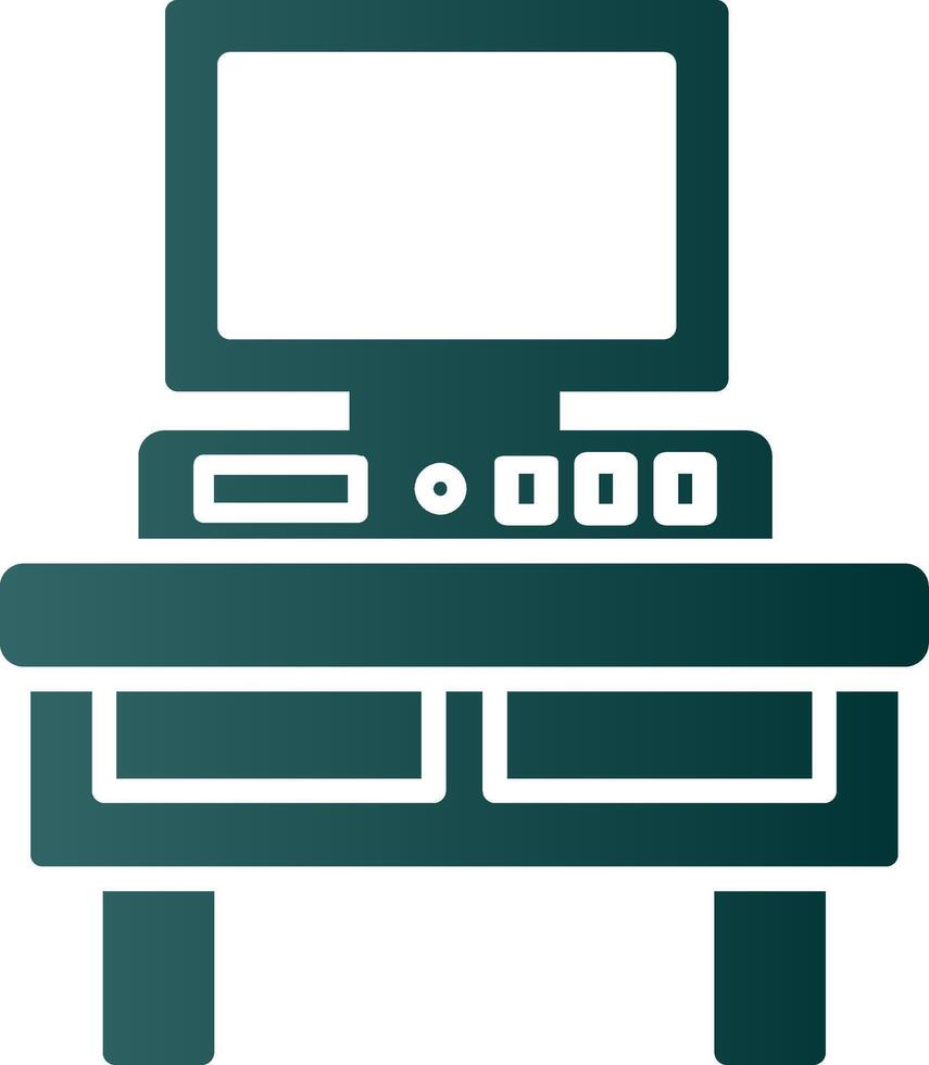 ordinateur bureau glyphe pente icône vecteur