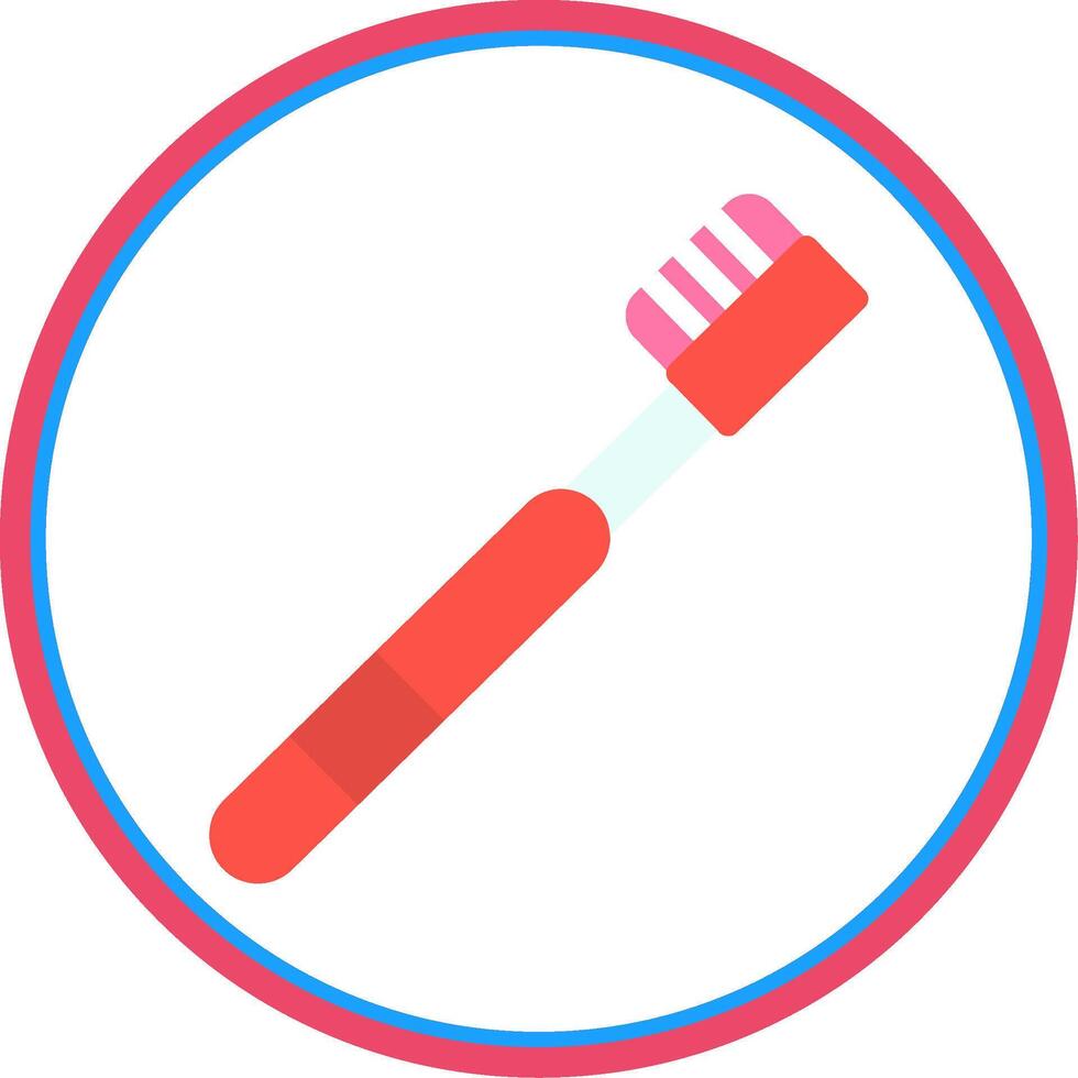 brosse à dents plat cercle icône vecteur