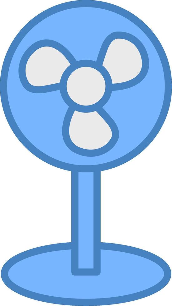 ventilateur ligne rempli bleu icône vecteur