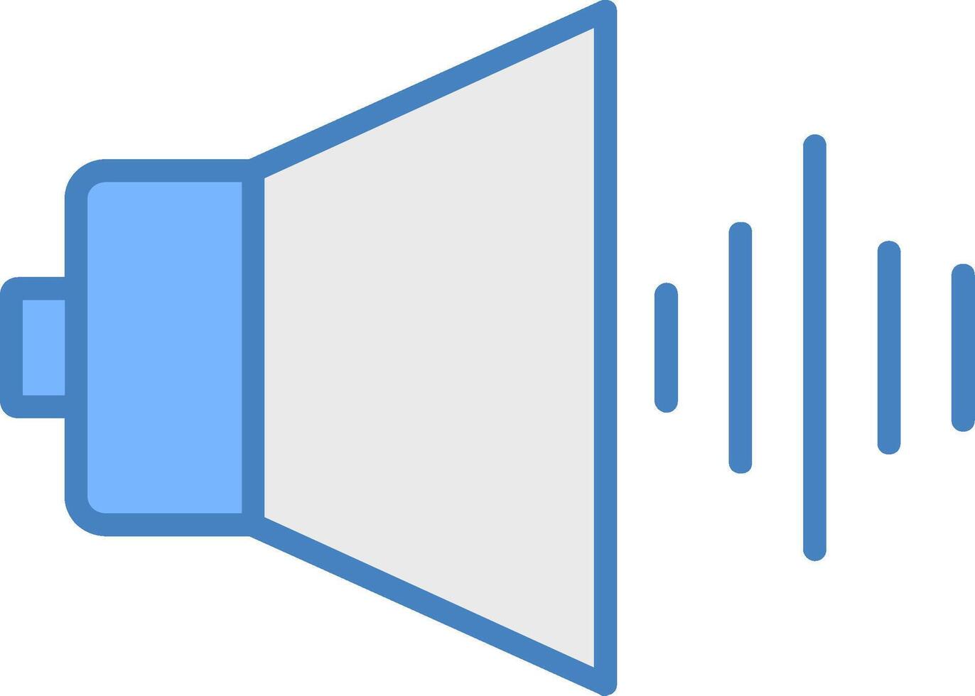 l'audio ligne rempli bleu icône vecteur