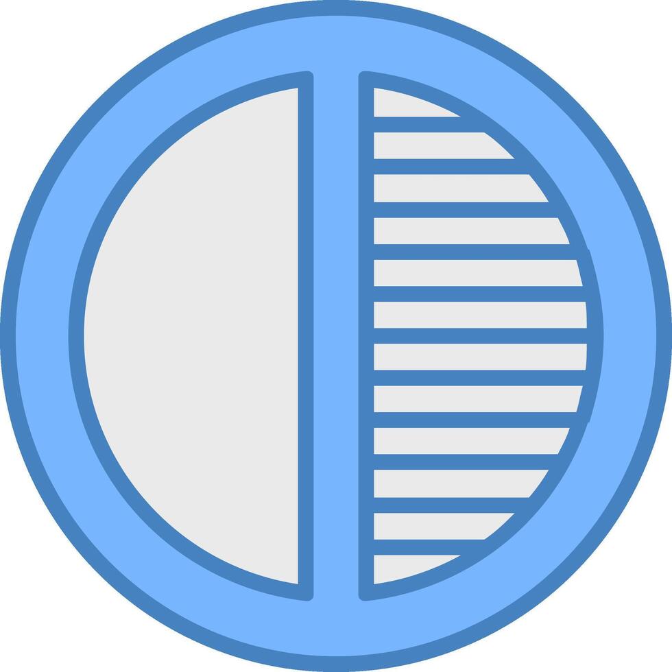 contraste ligne rempli bleu icône vecteur