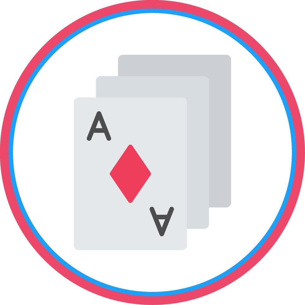 poker cartes plat cercle icône vecteur