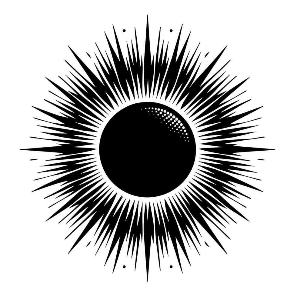 noir et blanc illustration de le Soleil vecteur