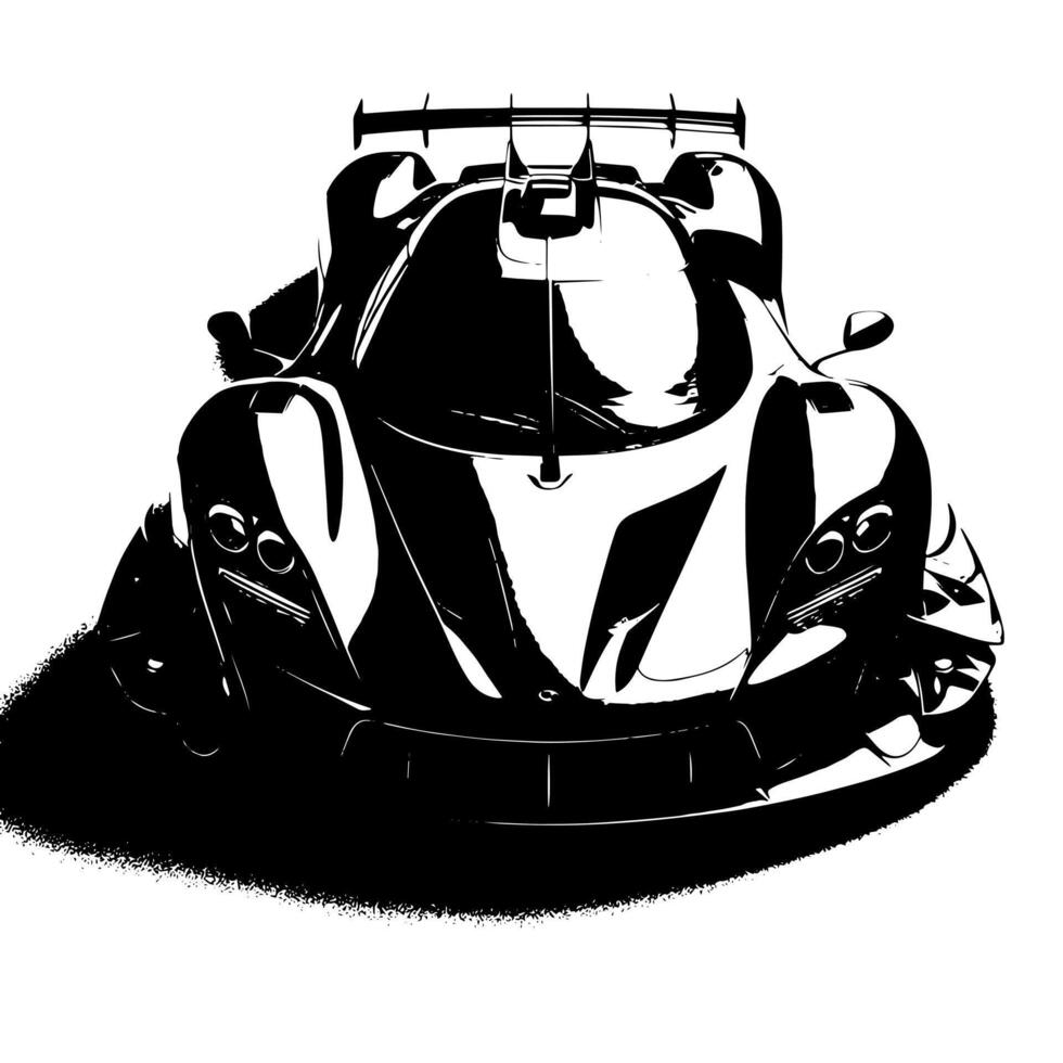 noir et blanc illustration de une hypercar des sports voiture vecteur