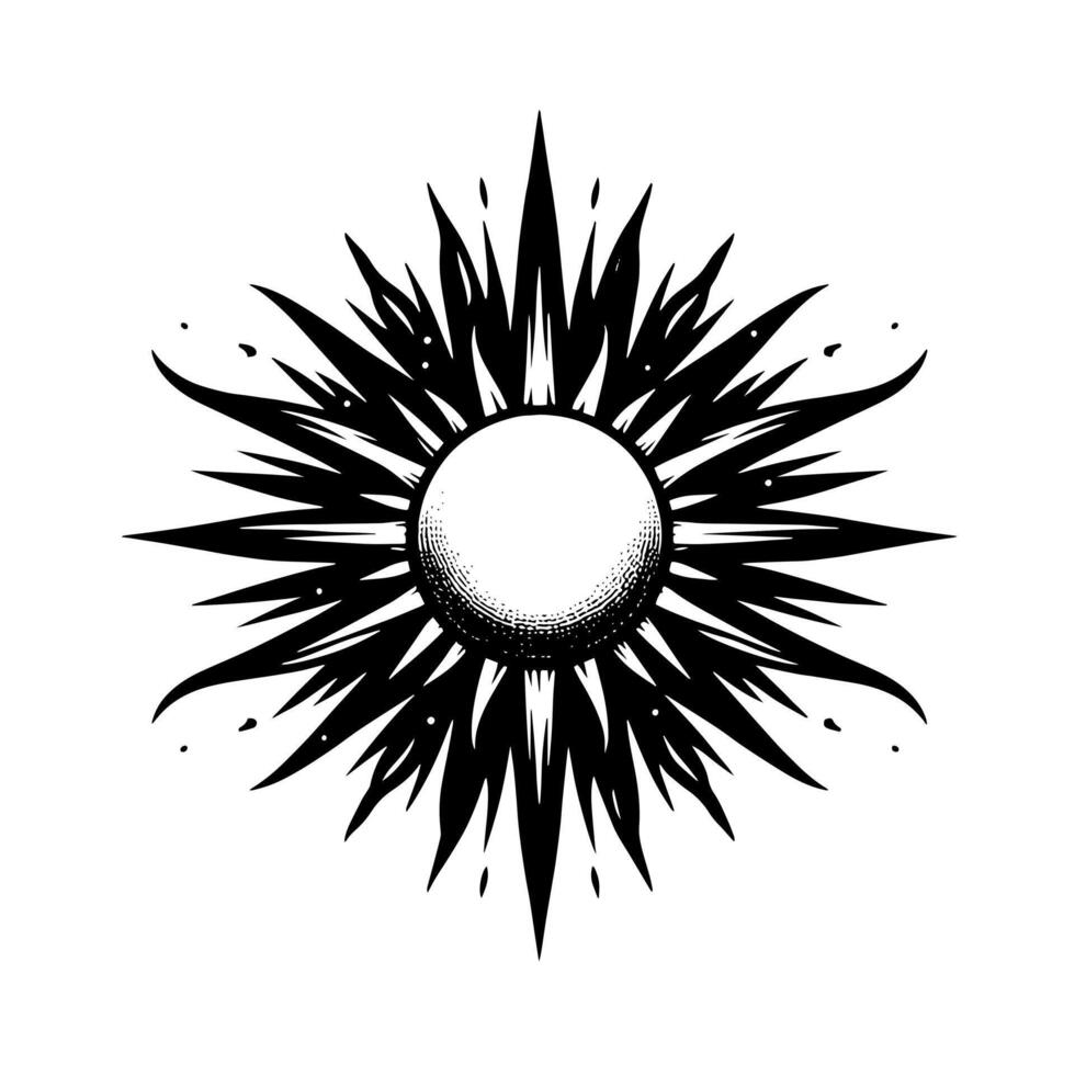 noir et blanc illustration de le Soleil vecteur