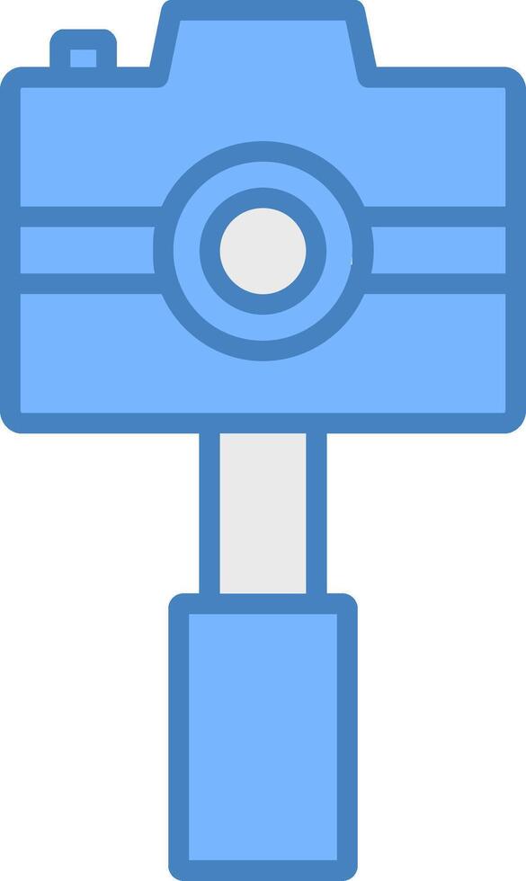sous-marin caméra ligne rempli bleu icône vecteur