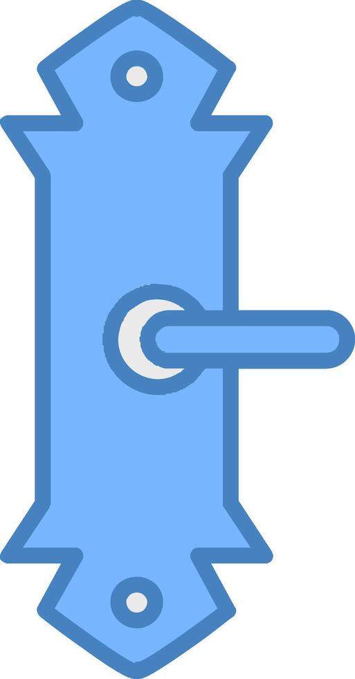 porte manipuler ligne rempli bleu icône vecteur