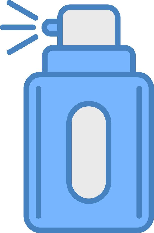 déodorant ligne rempli bleu icône vecteur