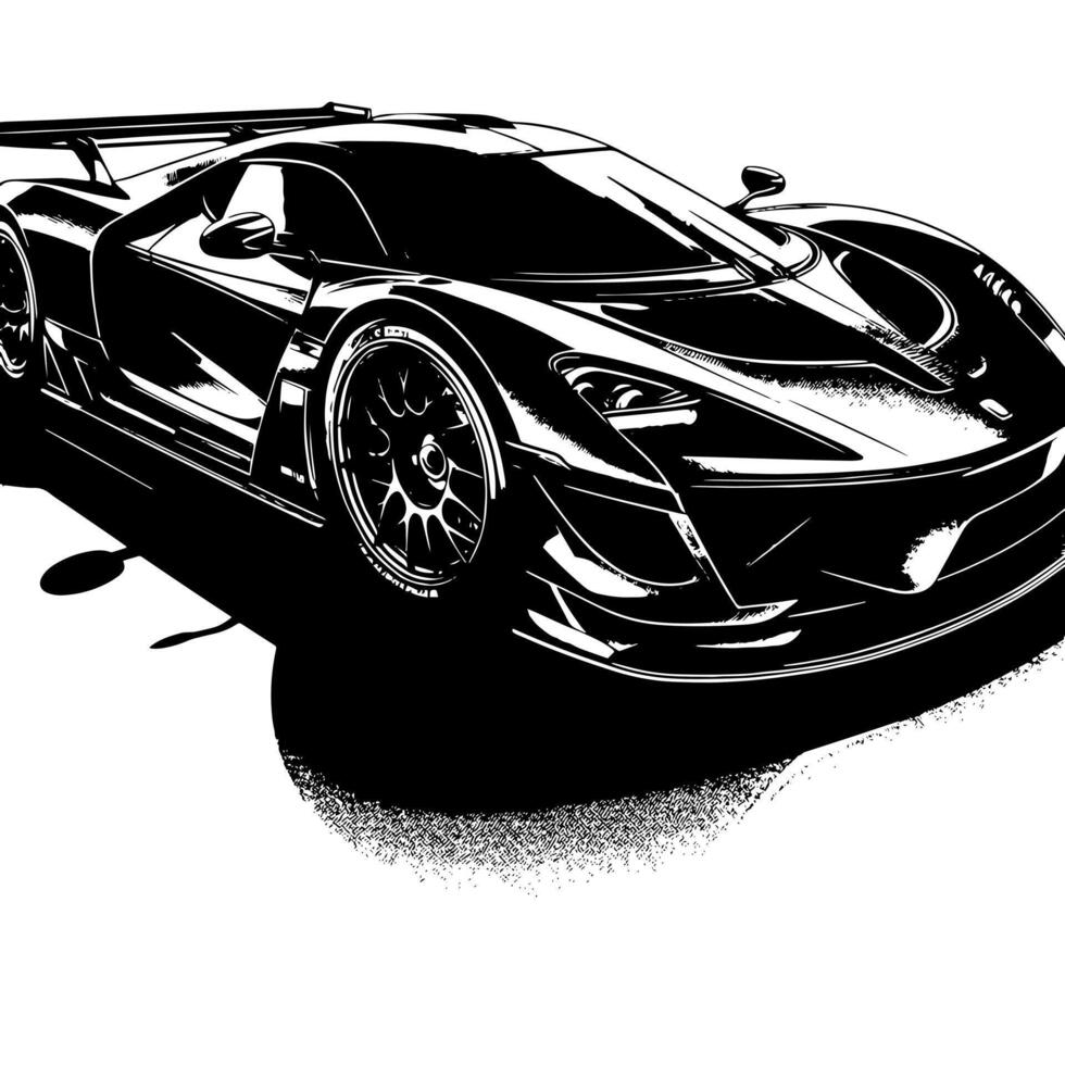 noir et blanc illustration de une hypercar des sports voiture vecteur