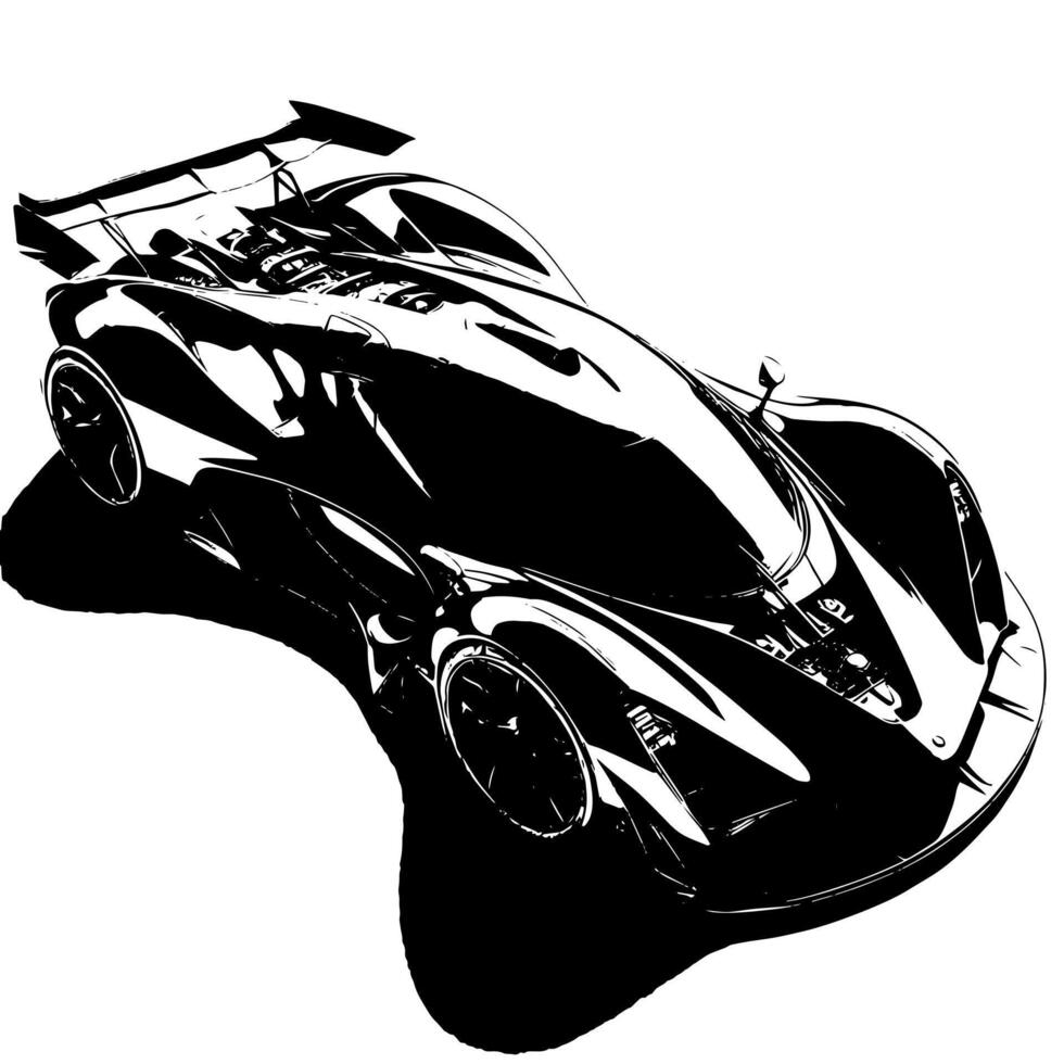 noir et blanc illustration de une hypercar des sports voiture vecteur