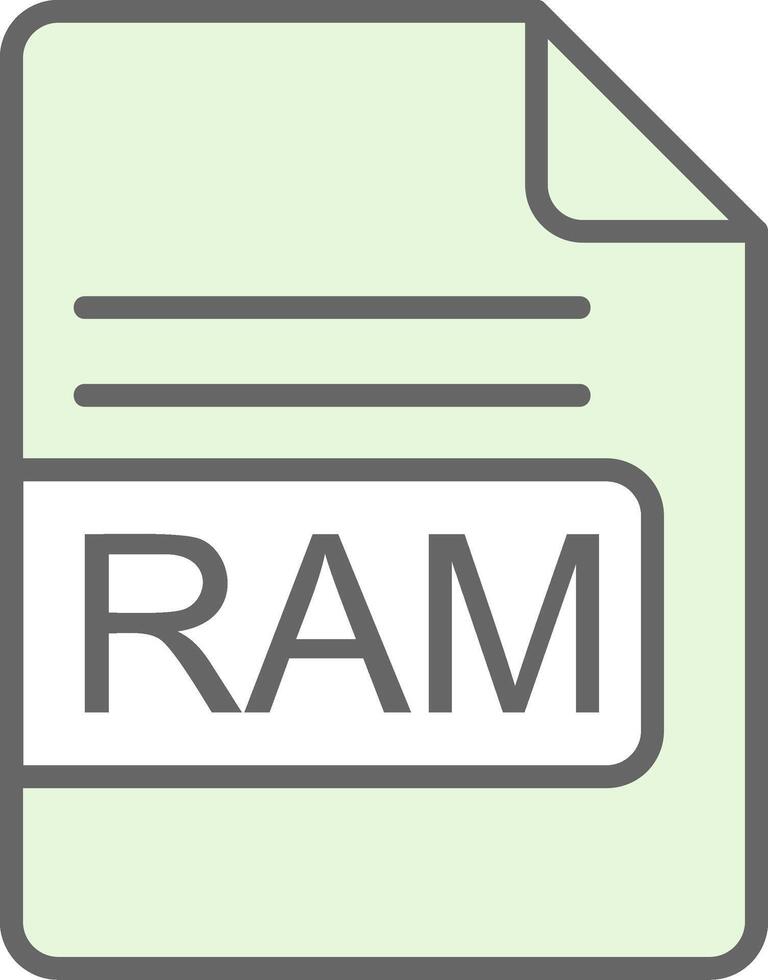 RAM fichier format fillay icône conception vecteur