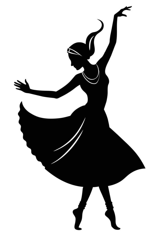 Indien Danseur dans silhouette vecteur