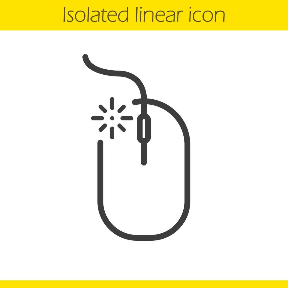 icône linéaire de souris d'ordinateur. illustration de la ligne mince. symbole de contour de souris pc. dessin de contour isolé de vecteur