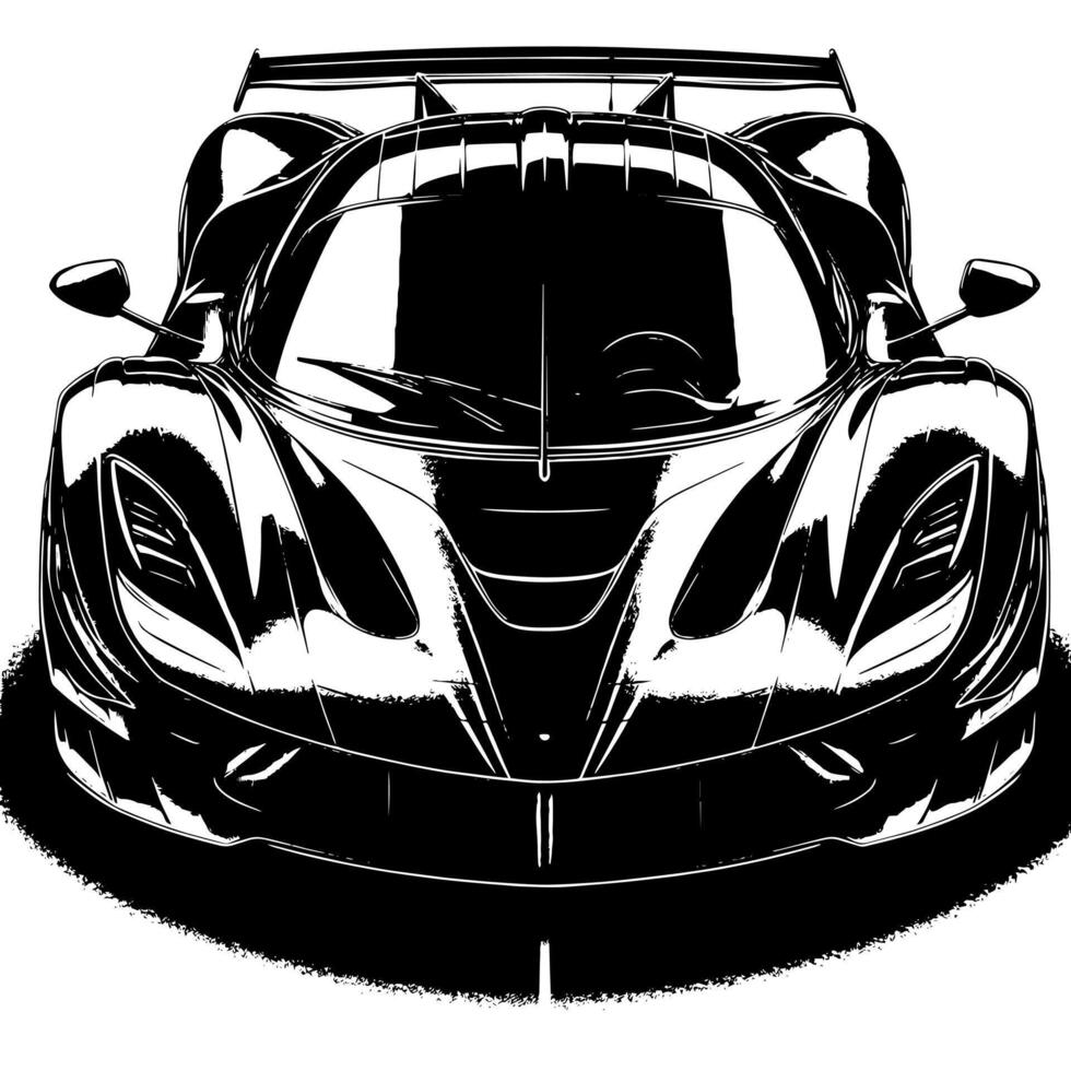 noir et blanc illustration de une hypercar des sports voiture vecteur