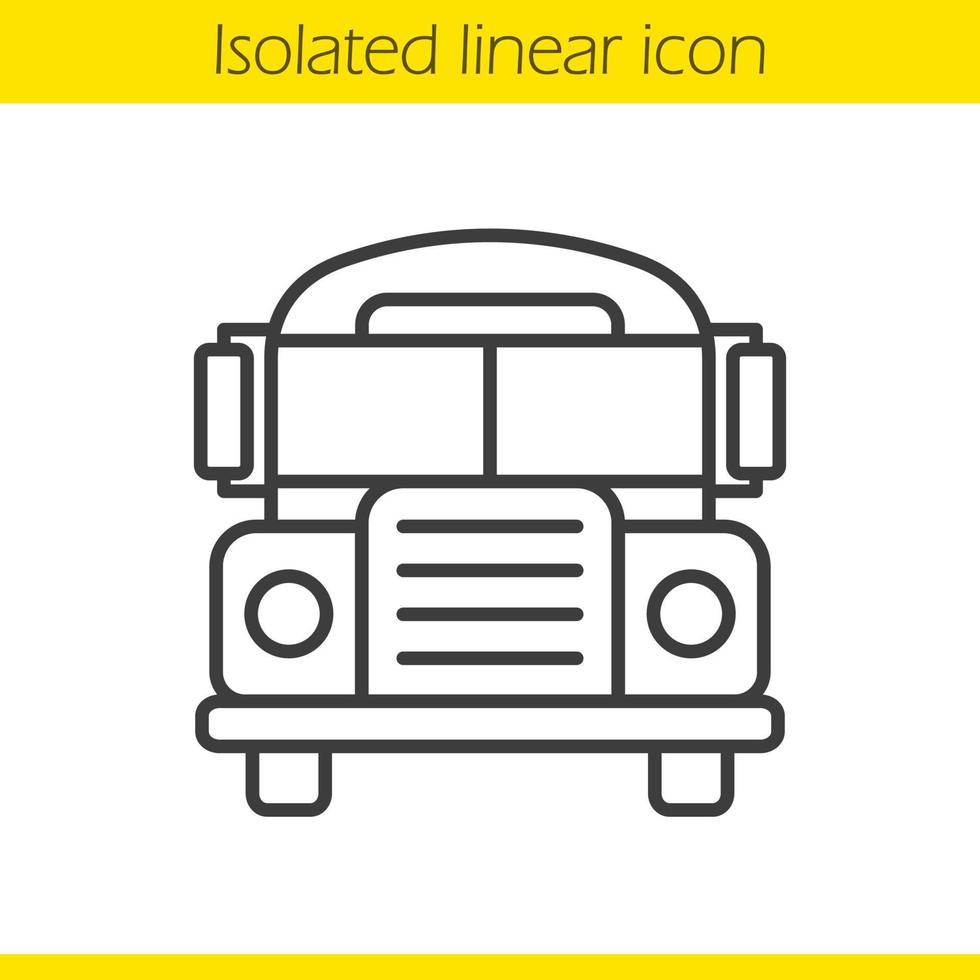 icône linéaire de bus scolaire. illustration de la ligne mince. symbole de contour. dessin de contour isolé de vecteur