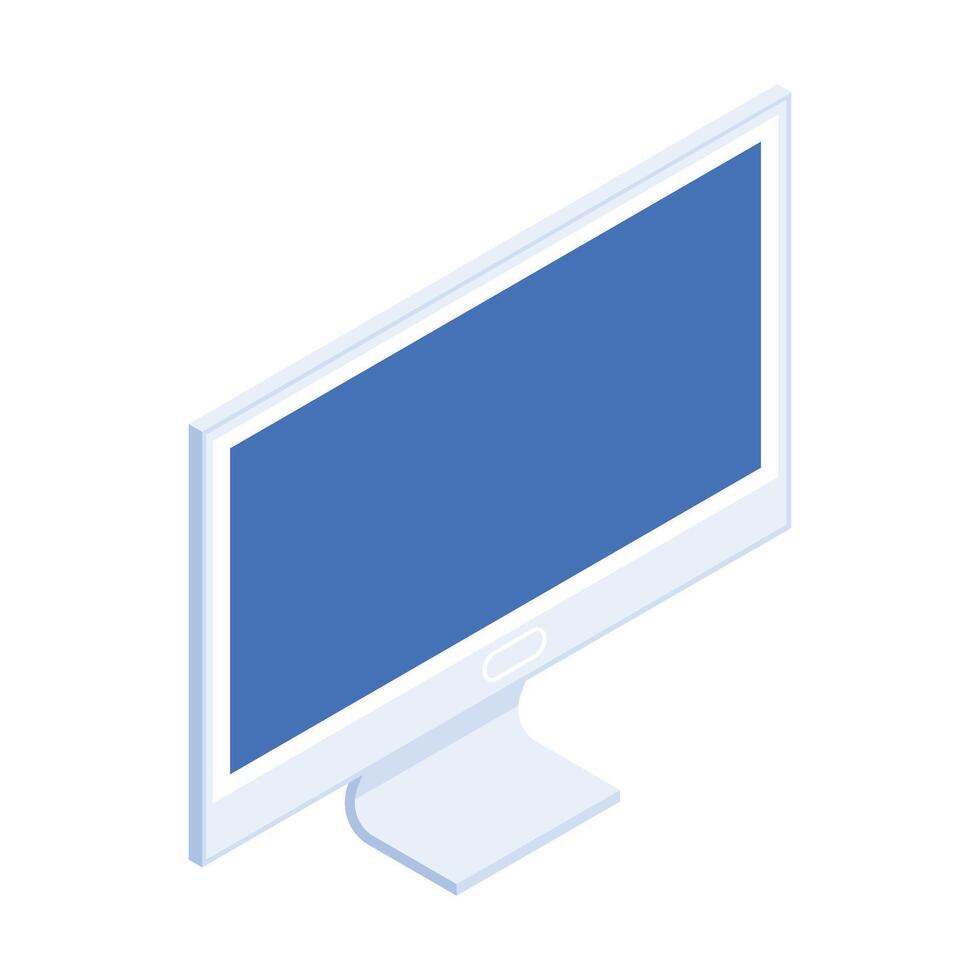 bleu minimal ordinateur bureau écran numérique dispositif avec conception espace vecteur